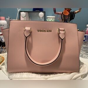 MK Selma Saffiano Leather Medium Satchel